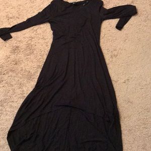 Forever 21 black high low long sleeve dress.